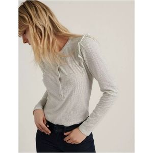 Lucky Brand Ruffled Henley Top New in XS